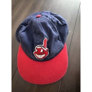 VTG 90s Cleveland Indians Logo Chief Adjustable Snapback Hat